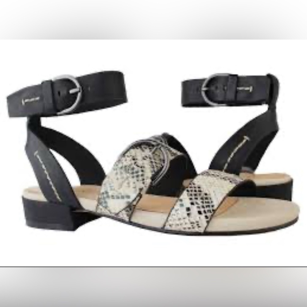 Naked Feet Zeke Snake Print Genuine Leather Strappy Sandals 10 - Picture 2 of 16